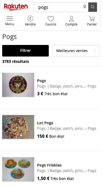 Acheter des Pogs sur Rakuten