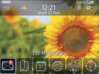 Ecran du BlackBerry Curve 8520